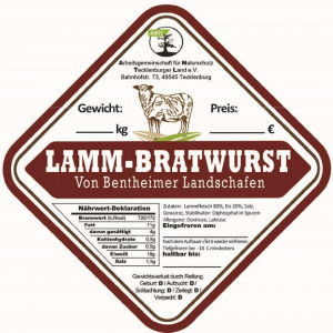 Lammbratwurst, gebrüht Lammbratwurst, gebrüht