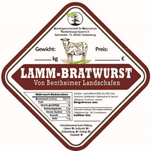 Lammbratwurst, gebrüht Lammbratwurst, gebrüht